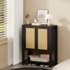 Rattan Shoe Storage Cabinet for Entryway, 5 Tier Wood Shoe Rack Organizer with Adjustable Shelves, 39" H Shoe Rack for Living Room - 4 of 4