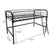 GDFStudio Dorian Modern Metal High Loft Bed Frame with Angled Ladder and Full-Length Guardrails - 3 of 4