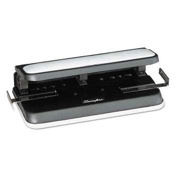 Swingline 32-Sheet Easy Touch Two- to Three-Hole Punch with Cintamatic Centering, 9/32" Holes, Black/Gray