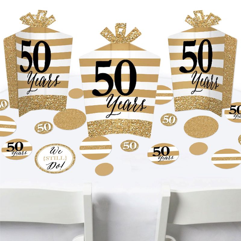 Big Dot of Happiness We Still Do - 50th Wedding Anniversary - Anniversary Party Decor and Confetti - Terrific Table Centerpiece Kit - Set of 30, 1 of 9