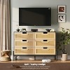 6-Drawer Natural Rattan Dresser with Metal Legs, Oak Wooden Storage Chest, Farmhouse Cabinet for Bedroom, Living Room and Entryway - 3 of 4