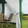 Gulches 13' x 11' Outdoor Party Tent, Hexagon Sun Shade Shelter Canopy with Protective Mesh Screen Sidewalls, Ropes & Stakes, Green - 2 of 4