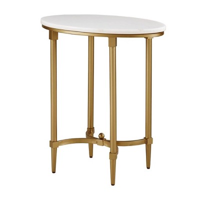 NicBex Modern 40.5" Oval Coffee Table with Gold Metal Legs for Living Room and Bedroom