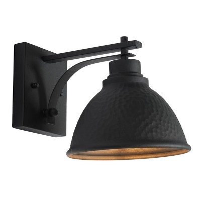 Melila Black Hammered Steel Outdoor Wall Sconce Set
