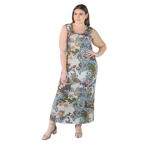 Paisley casual plus size maxi dresses best sale