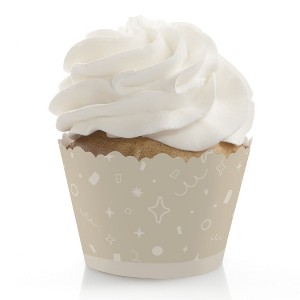 Big Dot of Happiness Tan Confetti Stars - Simple Party Decorations - Party Cupcake Wrappers - Set of 12 - 1 of 4