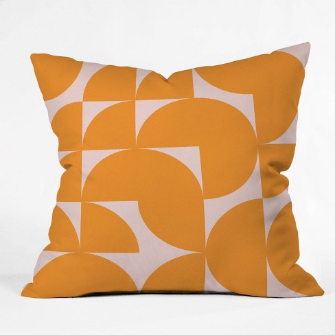 June Journal Mid Century Modern Geometrics Throw Pillow Orange Deny Designs Target