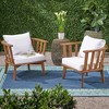 Lyngins Acacia Wood Outdoor Club Chair with Water-Resistant Cushions, Open Slat Curved Backrest, Patio Accent Chair/Outdoor Chair for Backyard/Patio - 2 of 4