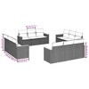 vidaXL 12 Piece Patio Sofa Set with Cushions Black Poly Rattan - Black and Cream Without Table - 3 of 4