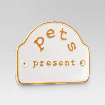 Cast Metal Garden Sign "Pets Present" - Threshold™