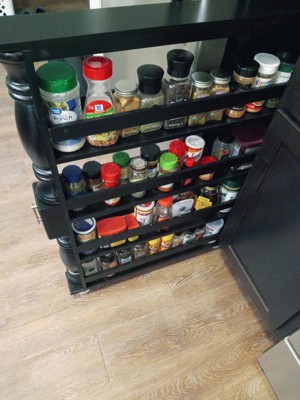 Wooden Can Organizer Spice Rack Slim Rolling Kitchen Cart Natural Brown Target