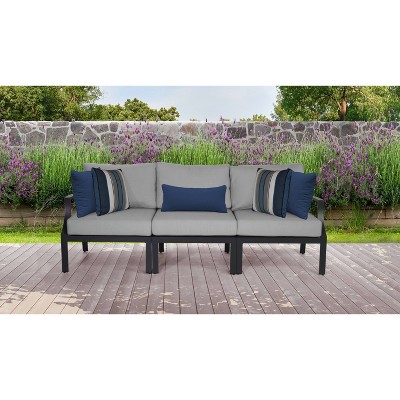 Lexington 3pc Patio Sectional Sofa with Cushions - Gray - TK Classics