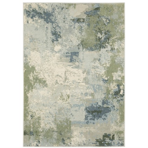 Blue deals green rug