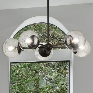 Urban Ambiance Luxury Minimalist Indoor Chandelier,  5-7/8''H x 28"W x 28''D,  Matte Black Finish, UHP4449 - 1 of 4