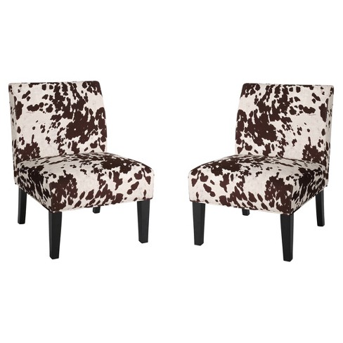 Set Of 2 Kassi Cowhide Print Upholstered Accent Chair