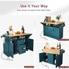 LunaLulinlk 55.7'' Large Kitchen Island with 2 Drop Leaf,, Rolling Kitchen Cart on 5 Wheels with Power Outlet - 3 of 4