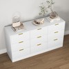 63'' Wooden 9-Drawer Dresser with Large Deep Drawers and Multi-purpose and Modern Design and Wavy Drawer Panels - 4 of 4