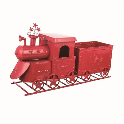 Transpac Metal 31.5 in. Red Christmas Enamel Star Train
