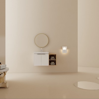 Vynxaria 36-Inch Soft Close Bathroom Vanity with Sink and Small Storage Shelf ¨C Space-Saving Solution
