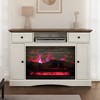 Heynemo TV Stand with 28" Fireplace for TVs up to 55", Media Console Table with Adjustable Shelves, Double-door Design, Entertainment Center, White - 3 of 4