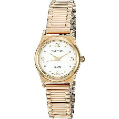 TIMETECH Women's 14K Gold Plated Stretch Expansion Bracelet Watch - image 1 of 3