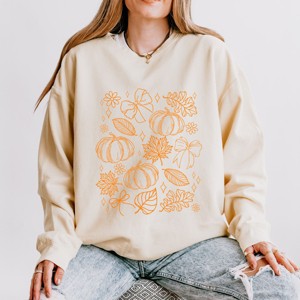Simply Sage Market Fall Decorations Outline Lightweight Garment Dyed Sweatshirt - 1 of 4