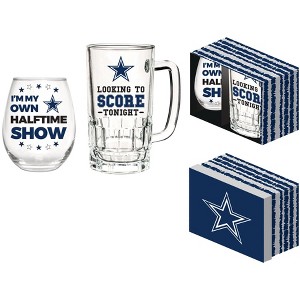 Evergreen Dallas Cowboys, Stemless 17OZ Wine & Beer 16 OZ Gift Set - 1 of 4