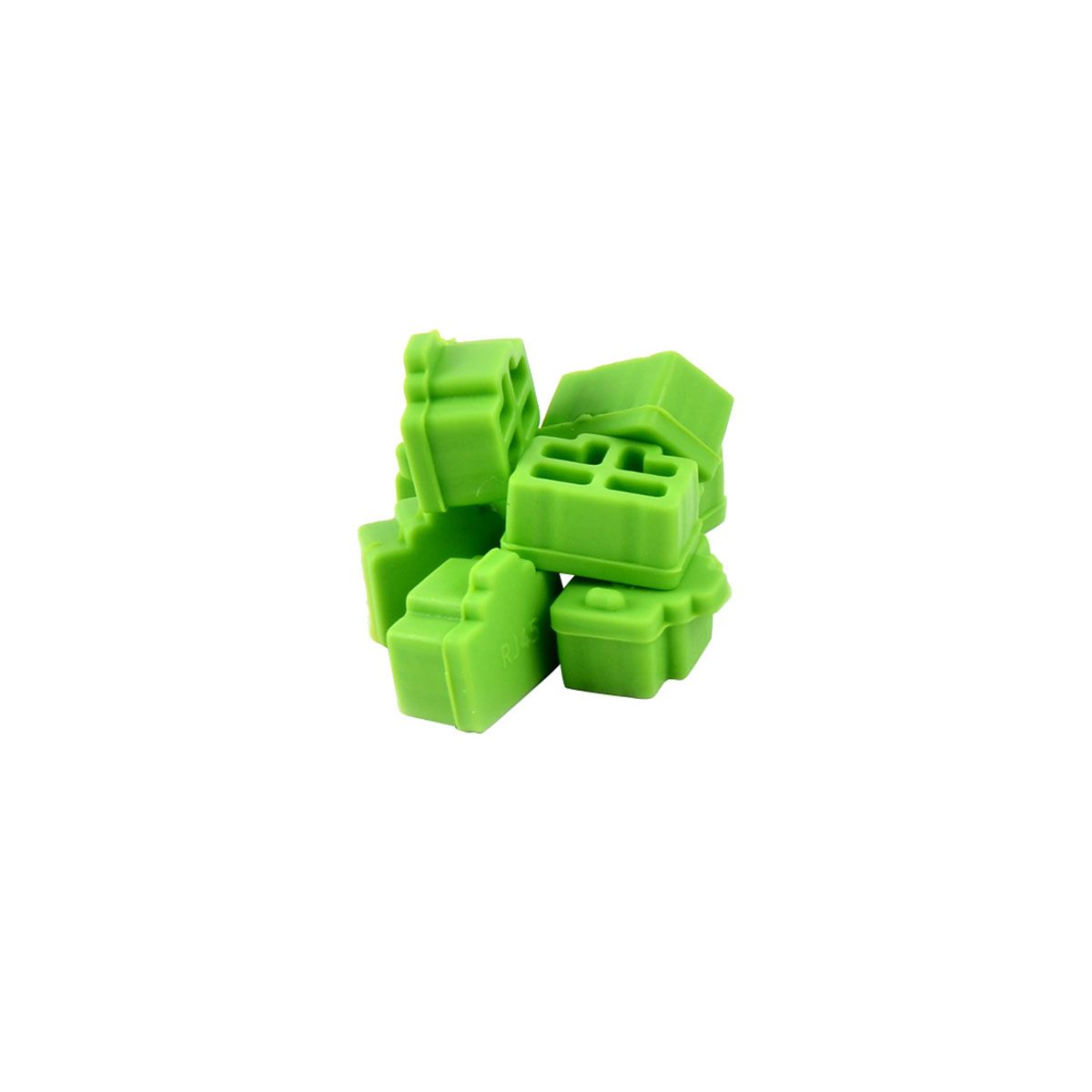 Unique Bargains Silicone Anti Dust Ethernet Port Quick Installation Cell Phone Combination Packs Green 10 Pcs - thumbnail 4