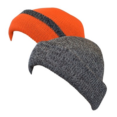MUK LUKS Quietwear Unisex Reversible Knit Fat Cap, Brown Camo/Blaze, One Size Fits Most