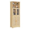 Karl Home 66.9in.H Tan Rattan Display Cabinet Storage Cabinet 4 Doors 6 Tiers - 3 of 4
