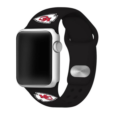 NFL Kansas City Chiefs Apple Watch Compatible Silicone Band 42mm - Black