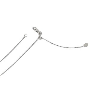 Black Bow Jewelry 0.8mm 14k White Gold Adjustable Solid Wheat Chain Necklace - 1 of 4