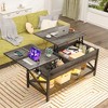Aheaplus Lift Top Coffee Table with USB Port and LED light, Adjustable Living Room Table with Hidden Storage - 3 of 4