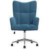 vidaXL Relaxing Chair Blue Velvet - 3 of 4