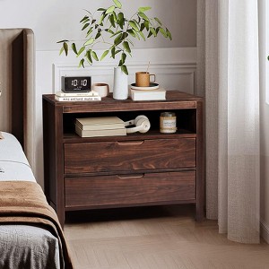 Karl Home 2-Drawer Brown  MDF (Medium-Density Fiberboard) 29.53in. W Nightstands - 1 of 4