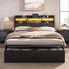 Furnulem Full Size Bed Frame with Wood Headboard Metal Platform Bed Frame Full Size with 2 Storage Drawers and Shelf LED Light No Box Spring Needed - 2 of 4