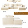 137" 4 Piece U Shaped Sectional Sofa Couch with 4 Seat Ind. 2 Chaise, Corduroy Fabric Boneless Modular Sofa with Pillows, No Assembly Required - 2 of 4