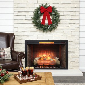 CLIHOME 33 inch Infrared Electric Fireplace Insert, Touch Panel Home Decor Heater With Fixed Trim Kit - 1 of 4