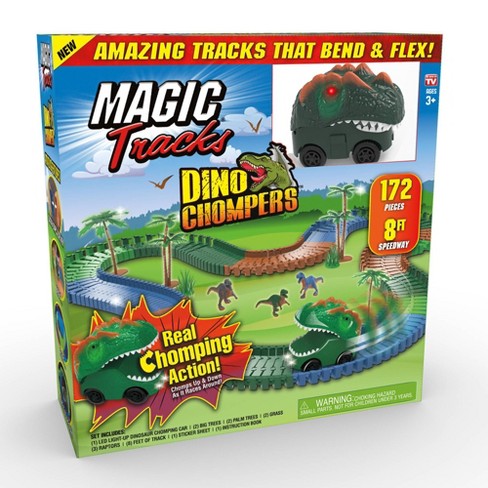 Magic Tracks Dino Chomp Glow in The Dark Race Track 9ft Speedway D20 for sale online 