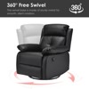 Lirago,Black,Compact Swivel Rocker Recliner Chair for Adults -Black Metal Frame for Small Spaces - 3 of 4