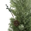 Whisen Set of 2, 13.4" Christmas PVC Tree On Wood Base with Snow - 3 of 4