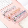 HTUTWOO Office Desk Stapler with 1000 24/6 Staples, Transparent Clear Durable Acrylic Fashion Shape, for Office Home School - 3 of 4