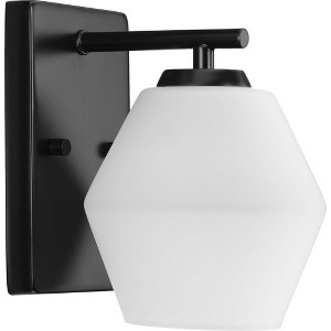 Progress Lighting Copeland 1-Light Vanity Light, Matte Black, Opal Glass Shade - 1 of 1