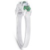 Pompeii3 3/4ct Emerald & Diamond 5-Stone Wedding Ring 14K White Gold - 3 of 4