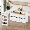 FUFU&GAGA L - shaped Corner Desk with Storage Shelves & Cabinet - 3 of 4