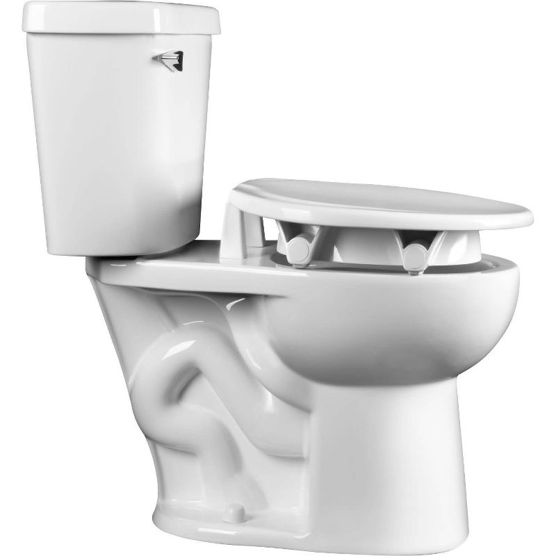 Assurance with Clean Shield Round Plastic Premium Raised Toilet Seat White - Bemis, 4 of 8