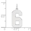 Black Bow Jewelry Sterling Silver, Athletic Collection, Large Polished Number 6 Pendant - 3 of 4