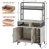 Large Hidden Litter Box Furniture with Open Shelf & Compartments, Metal Frame Indoor Cat House Furniture Cabinet for Most of Litter Box - 2 of 4