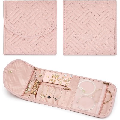 Anti-Tangle Foldable Small Jewelry Roll Travel Case Accessory for Necklaces, Earrings, Rings, Bracelets, Watches