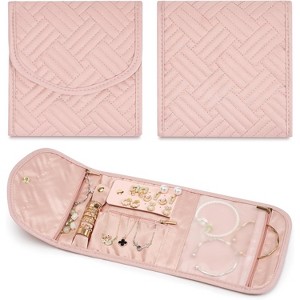 Anti-Tangle Foldable Small Jewelry Roll Travel Case Accessory for Necklaces, Earrings, Rings, Bracelets, Watches - 1 of 4